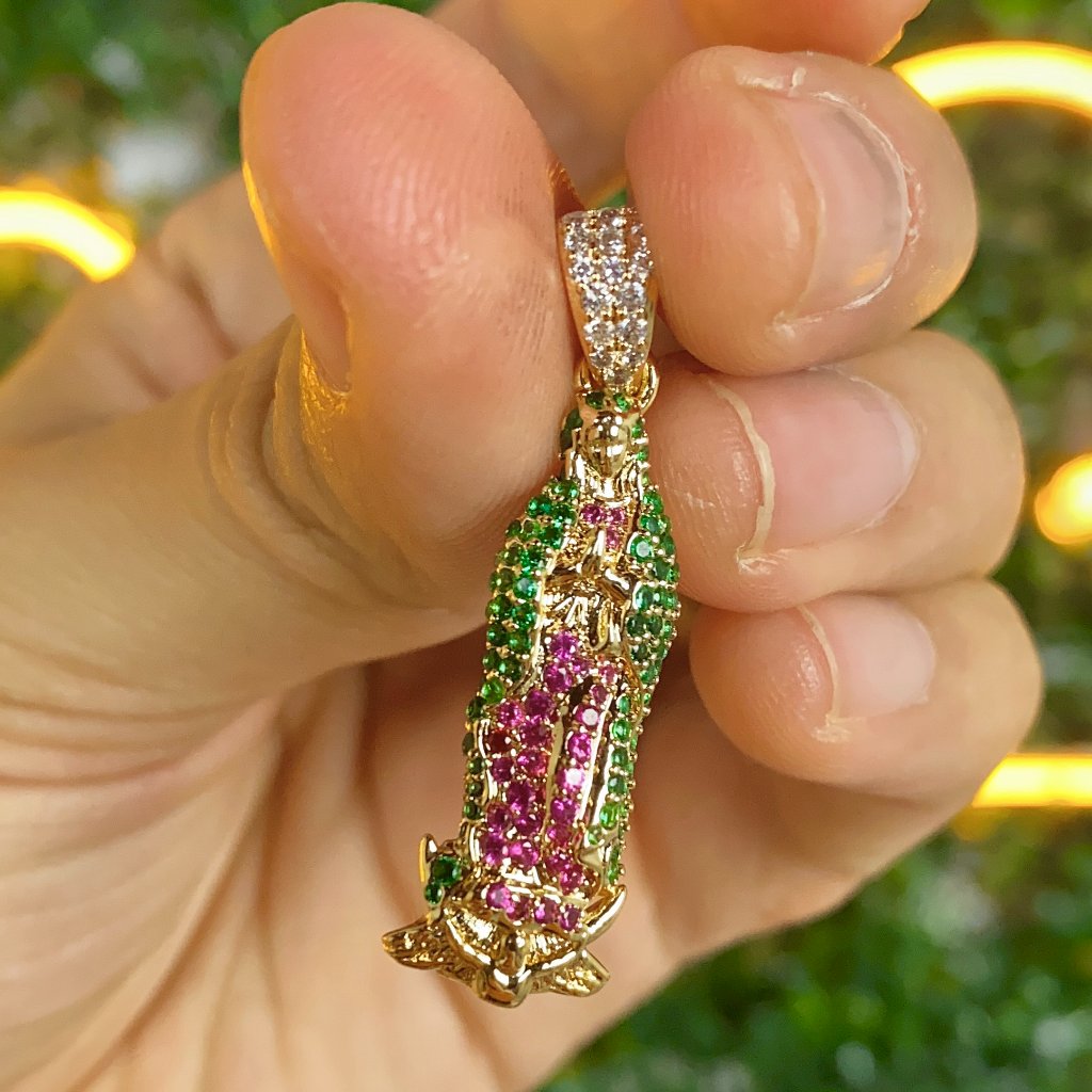 Brand New Virgen Guadalupe Pendant Minimalist 33x12mm Dije De La Virgencita
